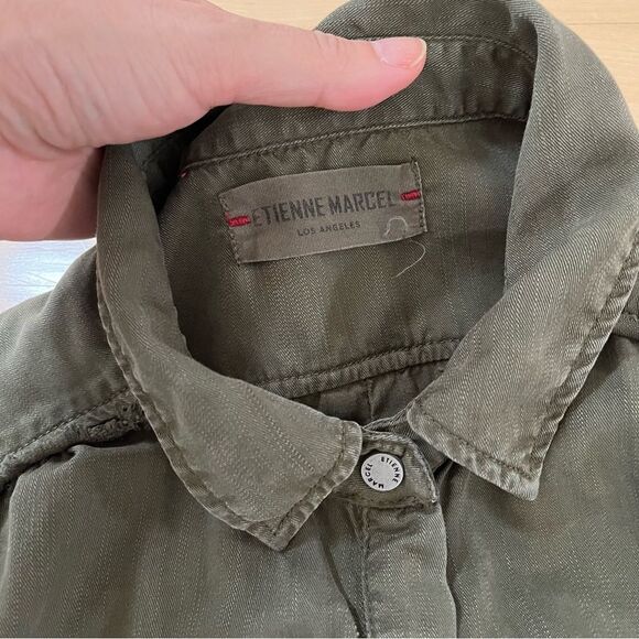 Etienne Marcel Denim EM7103 Tunic Dress in Military Green L NWOT - Picture 7 of 15